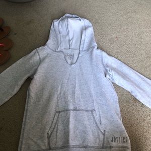 Justice light gray hoodie